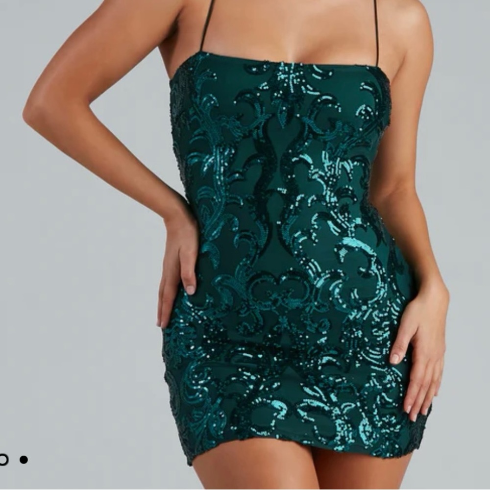 size small green sequence widsor mini dress